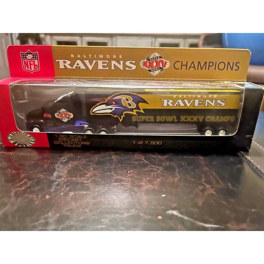 Baltimore Ravens 2001 Super Bowl 35 diecast tractor trailer/semi‎